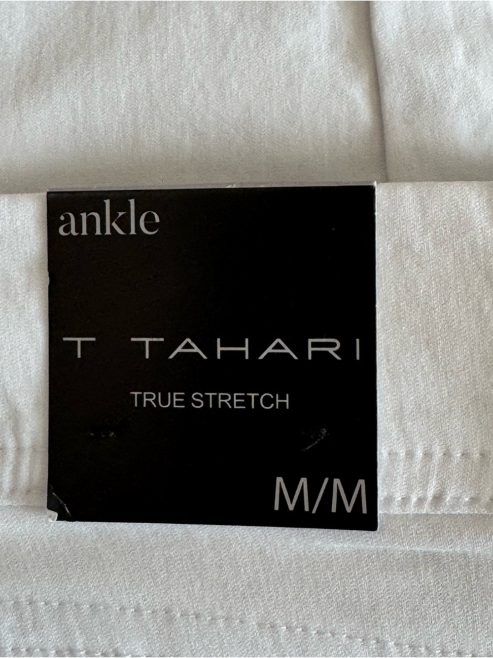 NWT $98 T Tahari True Stretch Ankle High Rise Bright White Summer Pants Medium - Picture 7 of 9